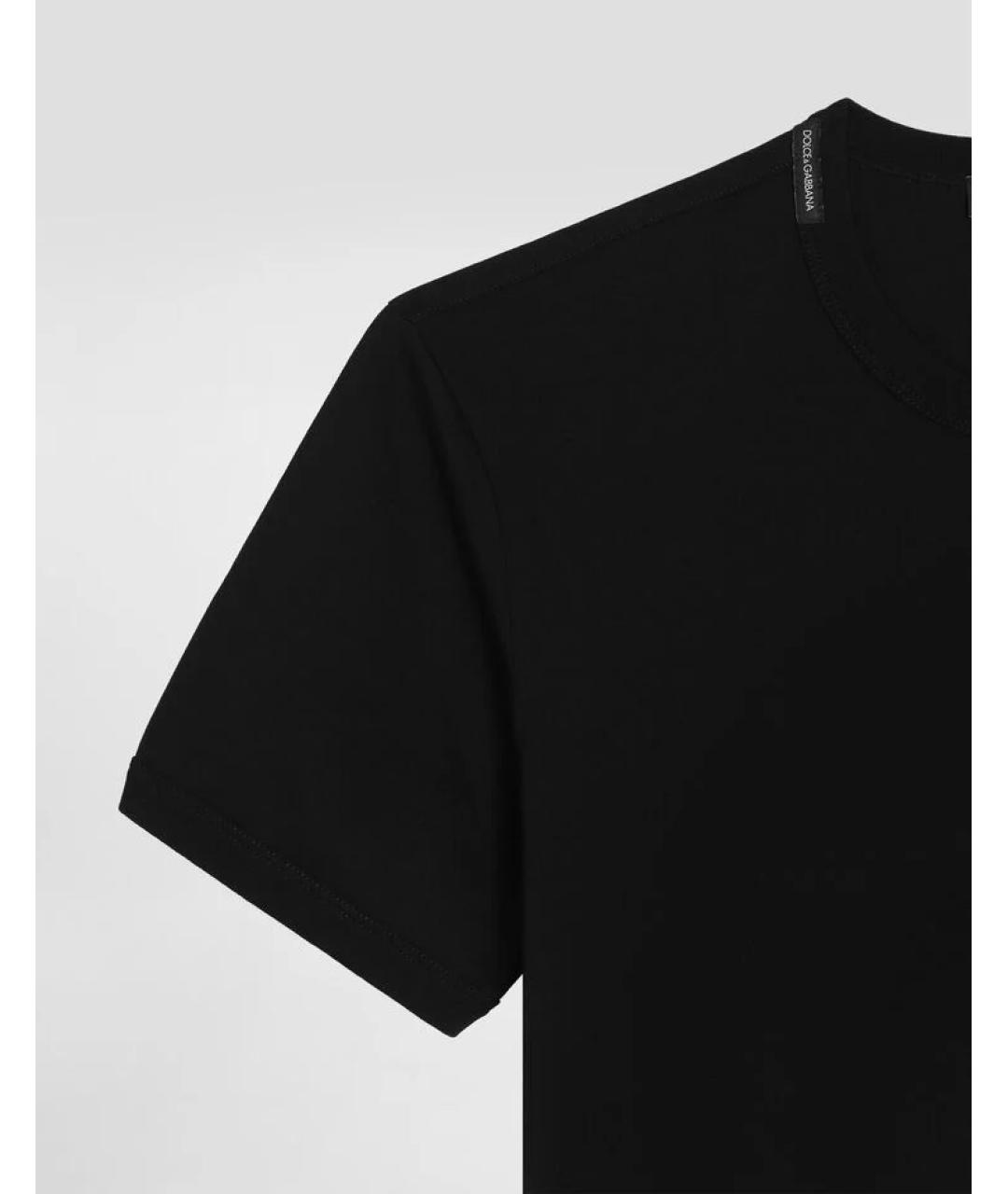 DOLCE&GABBANA Черная хлопковая футболка, фото 3
