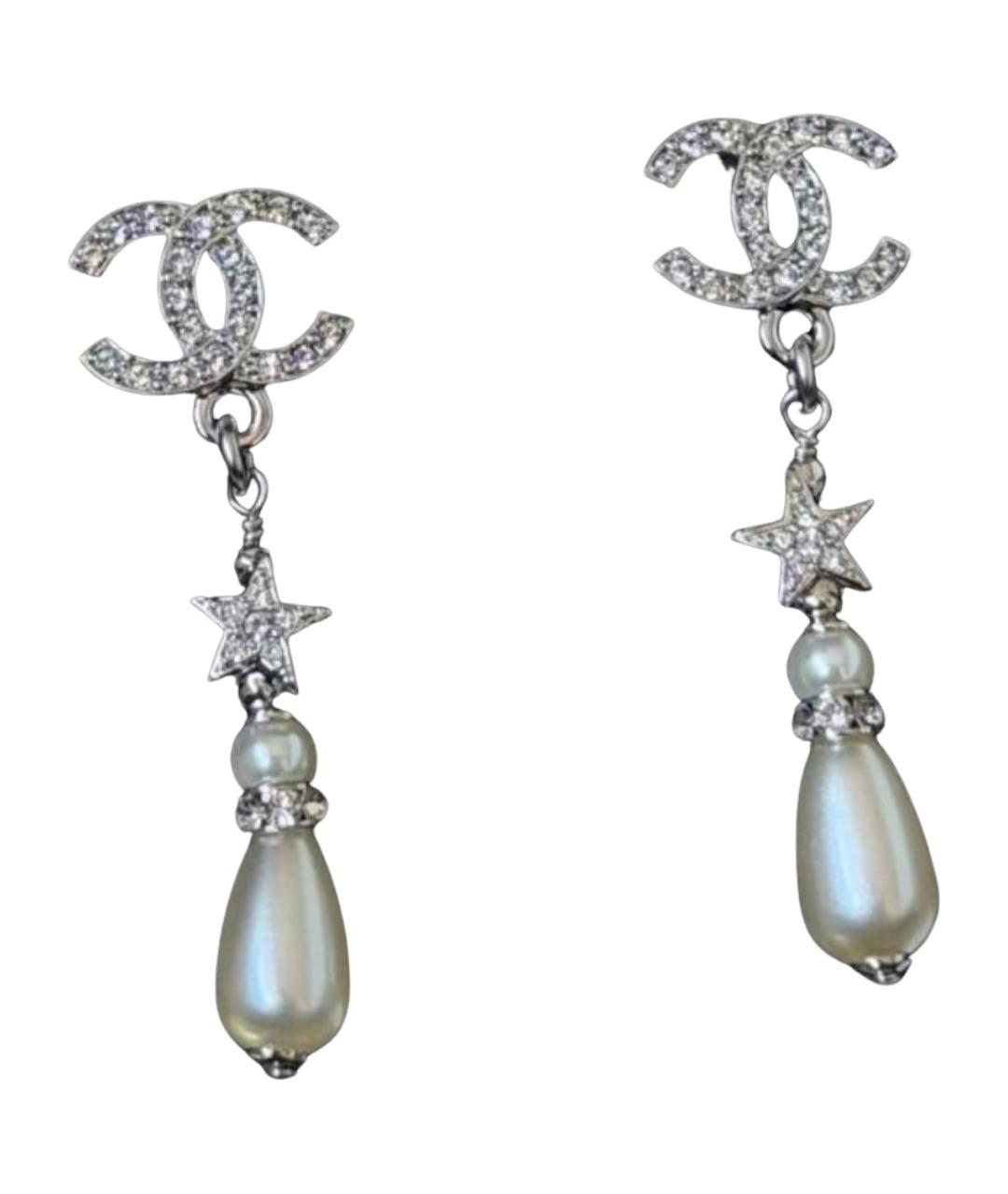 CHANEL Серебряные металлические серьги, фото 1