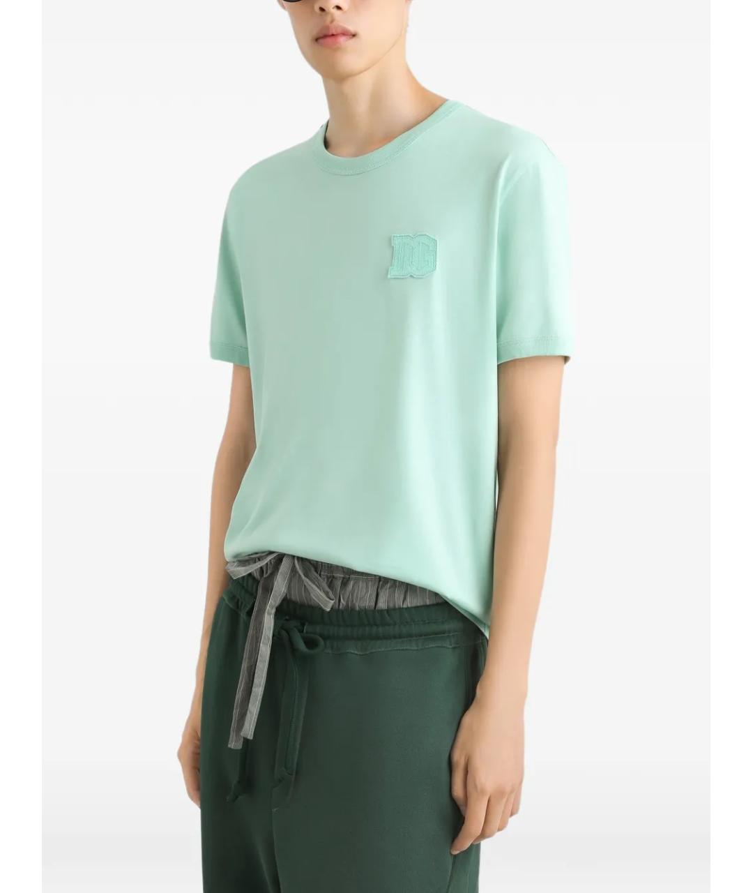 DOLCE&GABBANA Зеленая хлопковая футболка, фото 3
