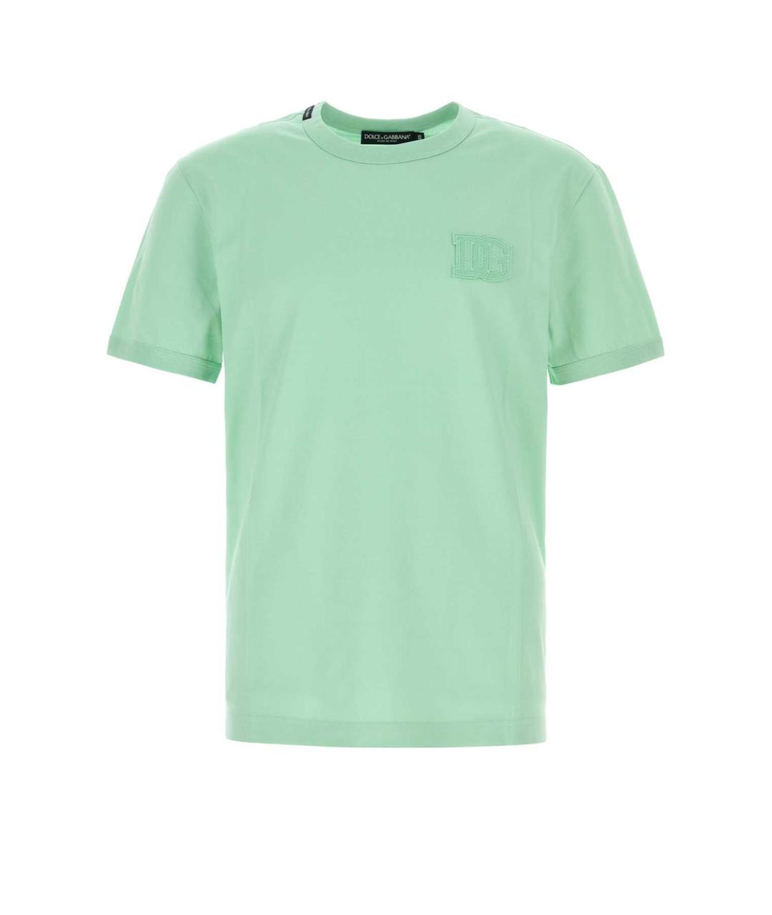 DOLCE&GABBANA Зеленая хлопковая футболка, фото 1