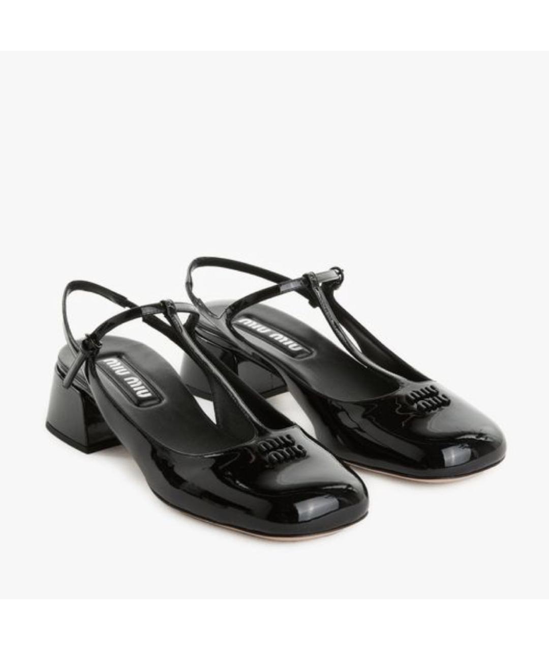 MIU MIU Черные туфли из лакированной кожи, фото 2