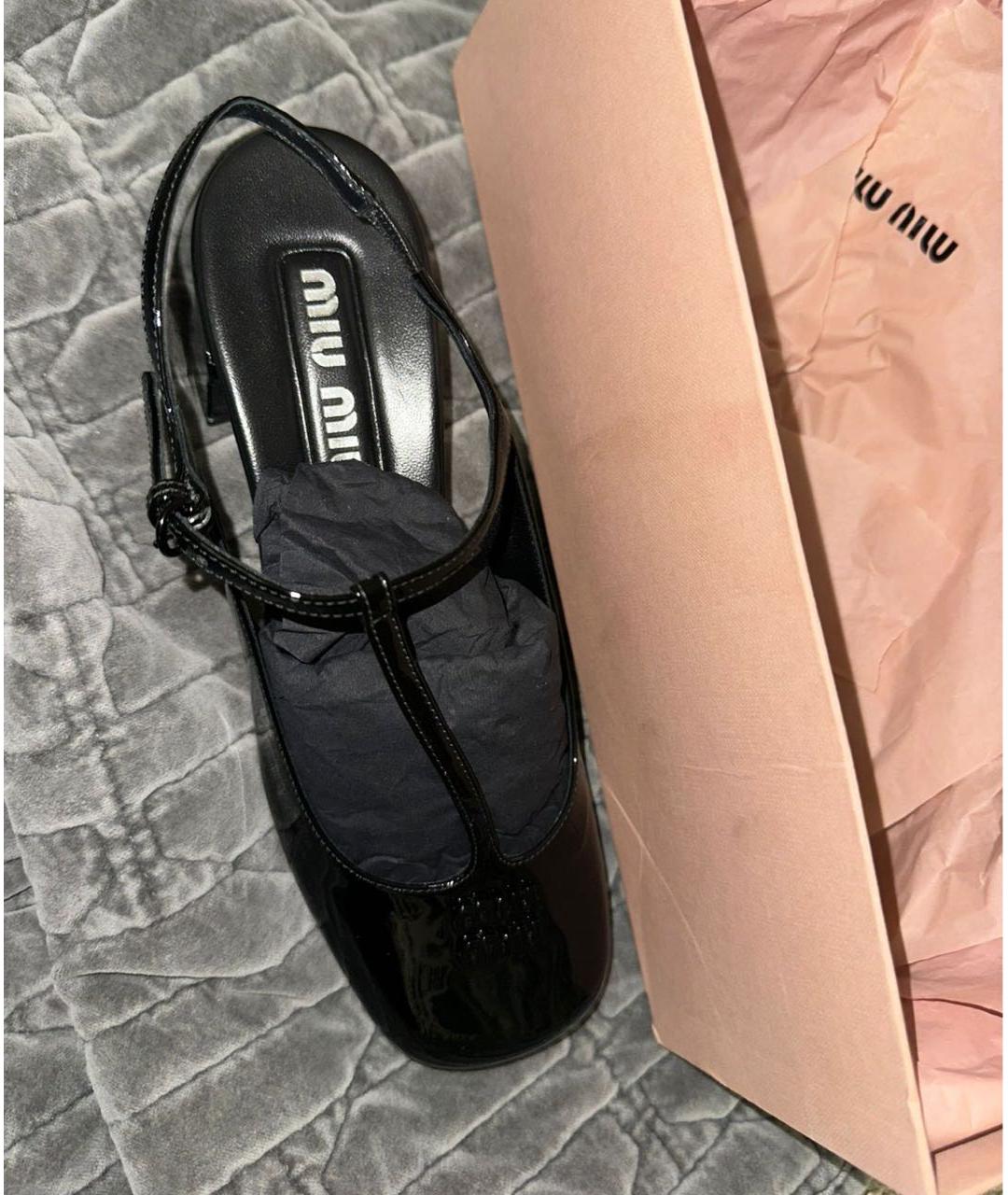 MIU MIU Черные туфли из лакированной кожи, фото 5