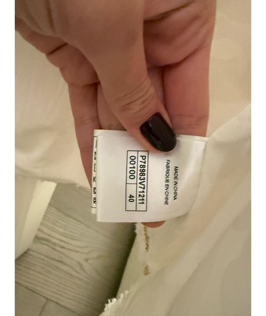 CHANEL Белый хлопковый жакет/пиджак, фото 4