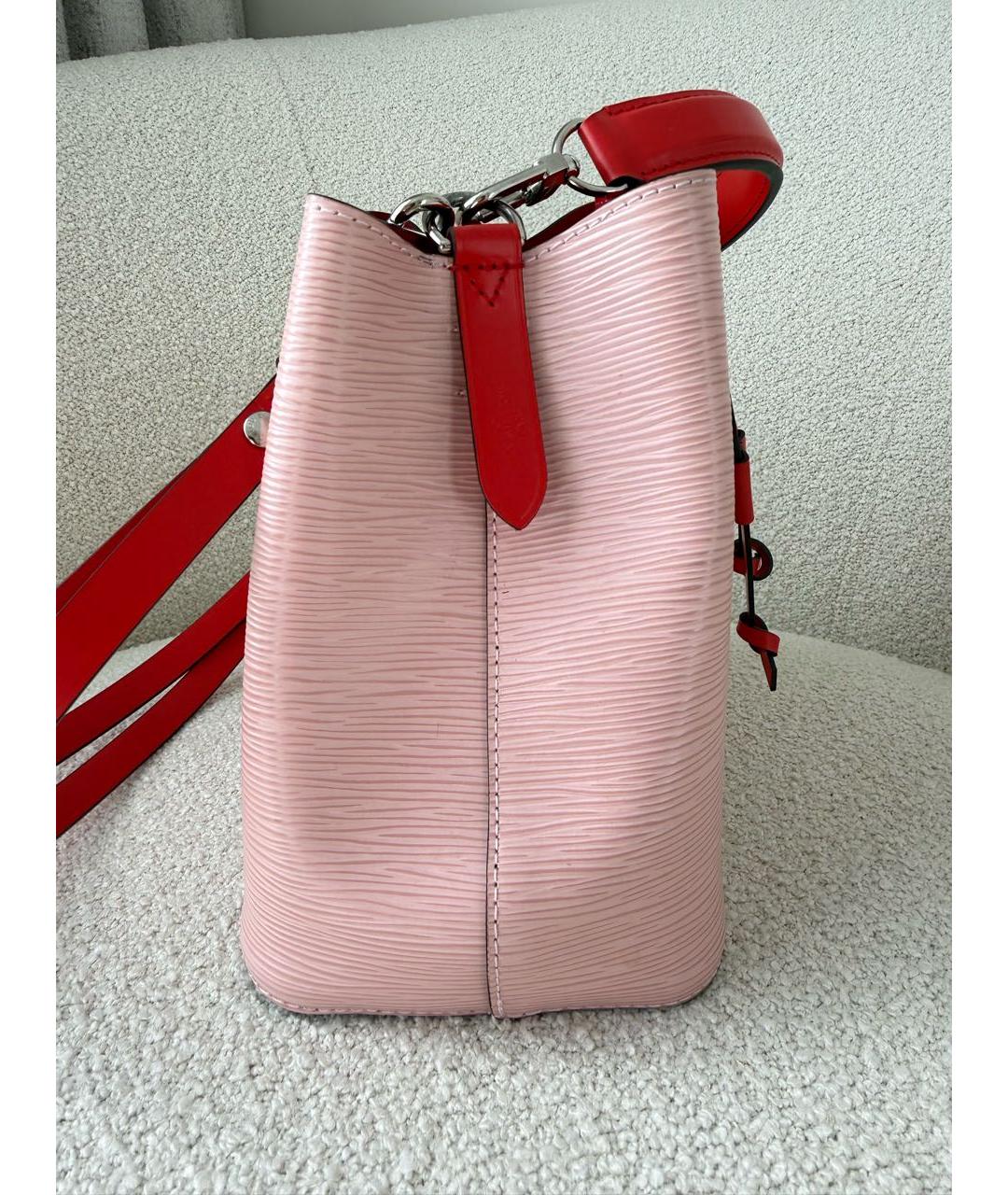 LOUIS VUITTON Коралловая кожаная сумка с короткими ручками, фото 4