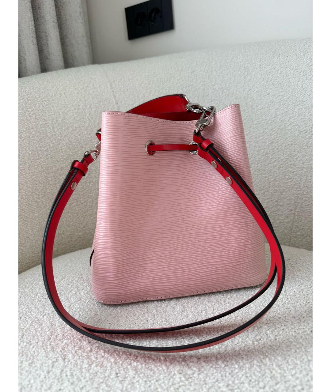 LOUIS VUITTON Коралловая кожаная сумка с короткими ручками, фото 3