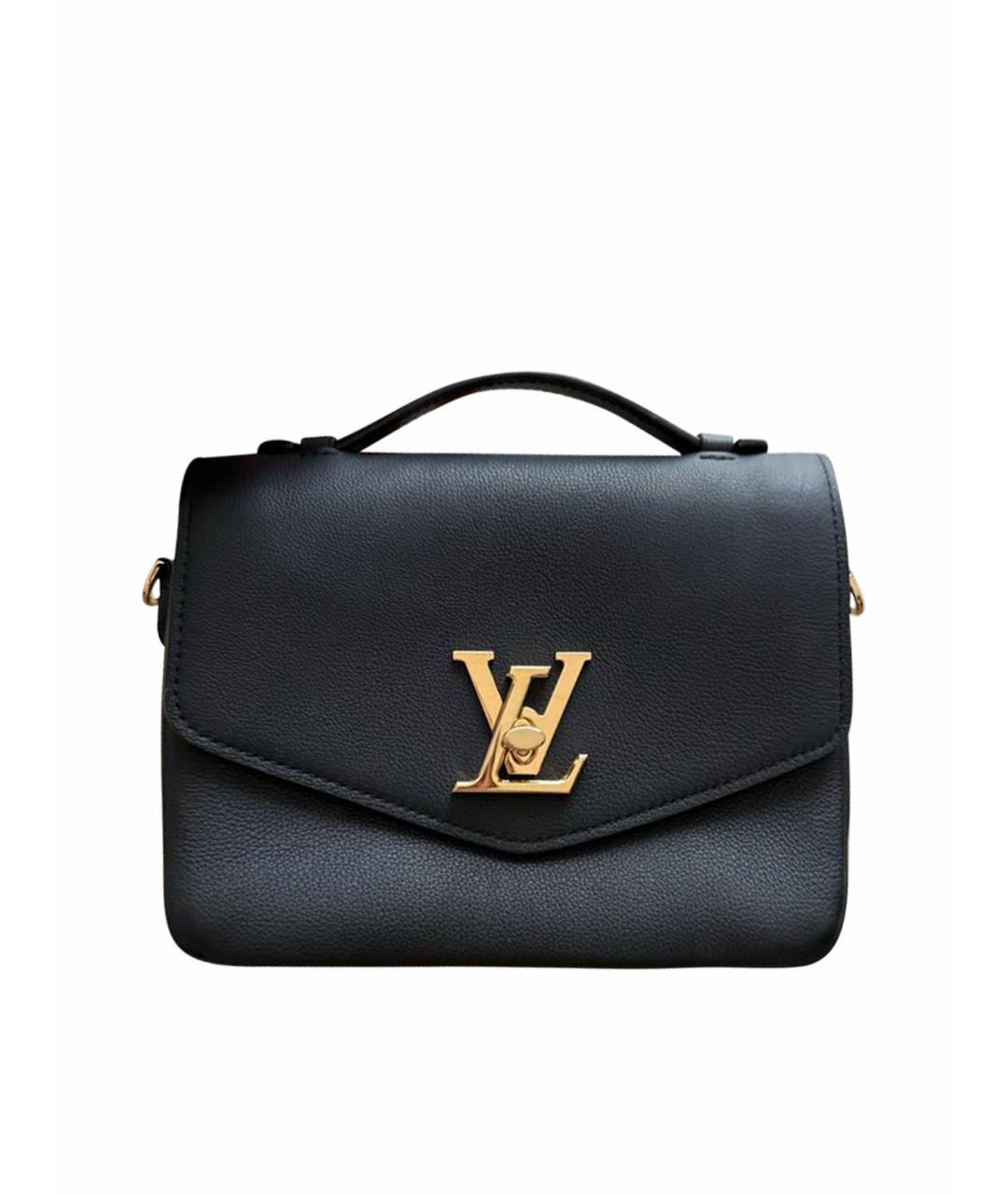 LOUIS VUITTON Черная кожаная сумка с короткими ручками, фото 1