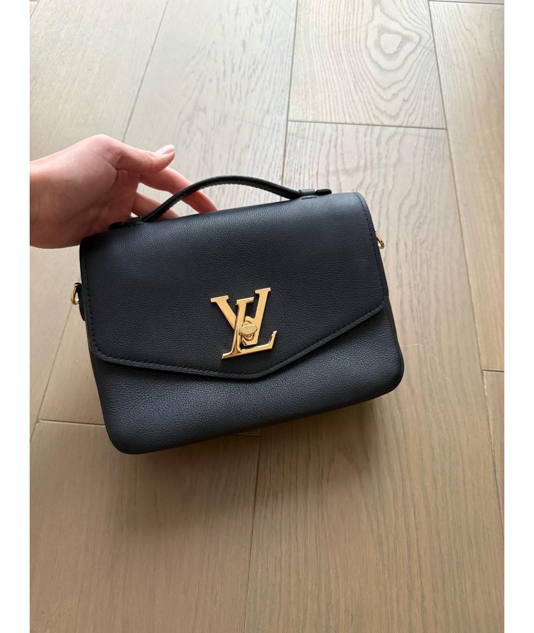 LOUIS VUITTON Черная кожаная сумка с короткими ручками, фото 4