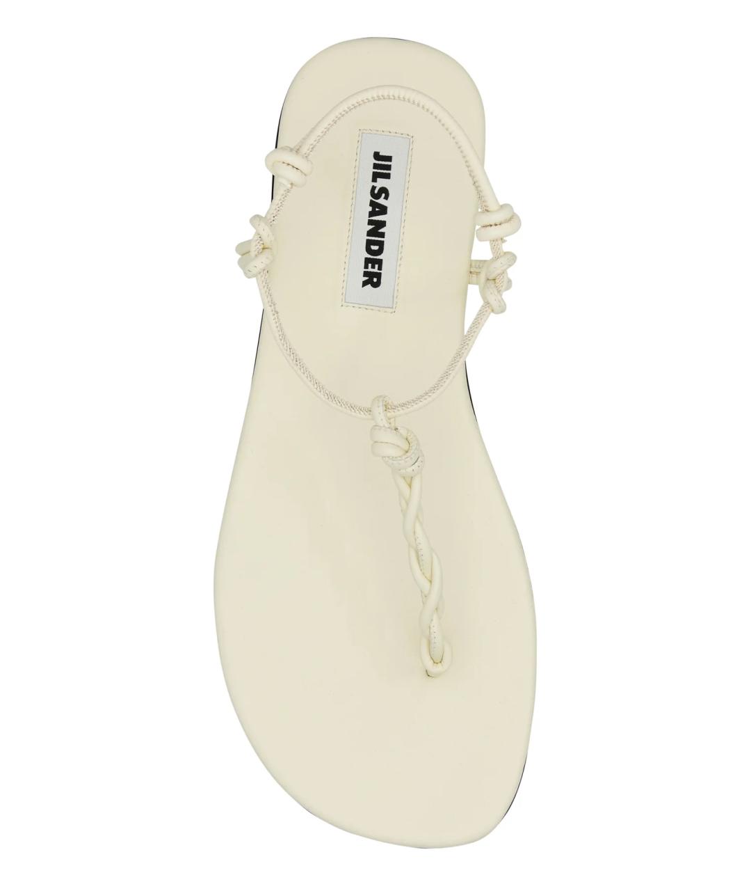 JIL SANDER Белые кожаные босоножки, фото 3