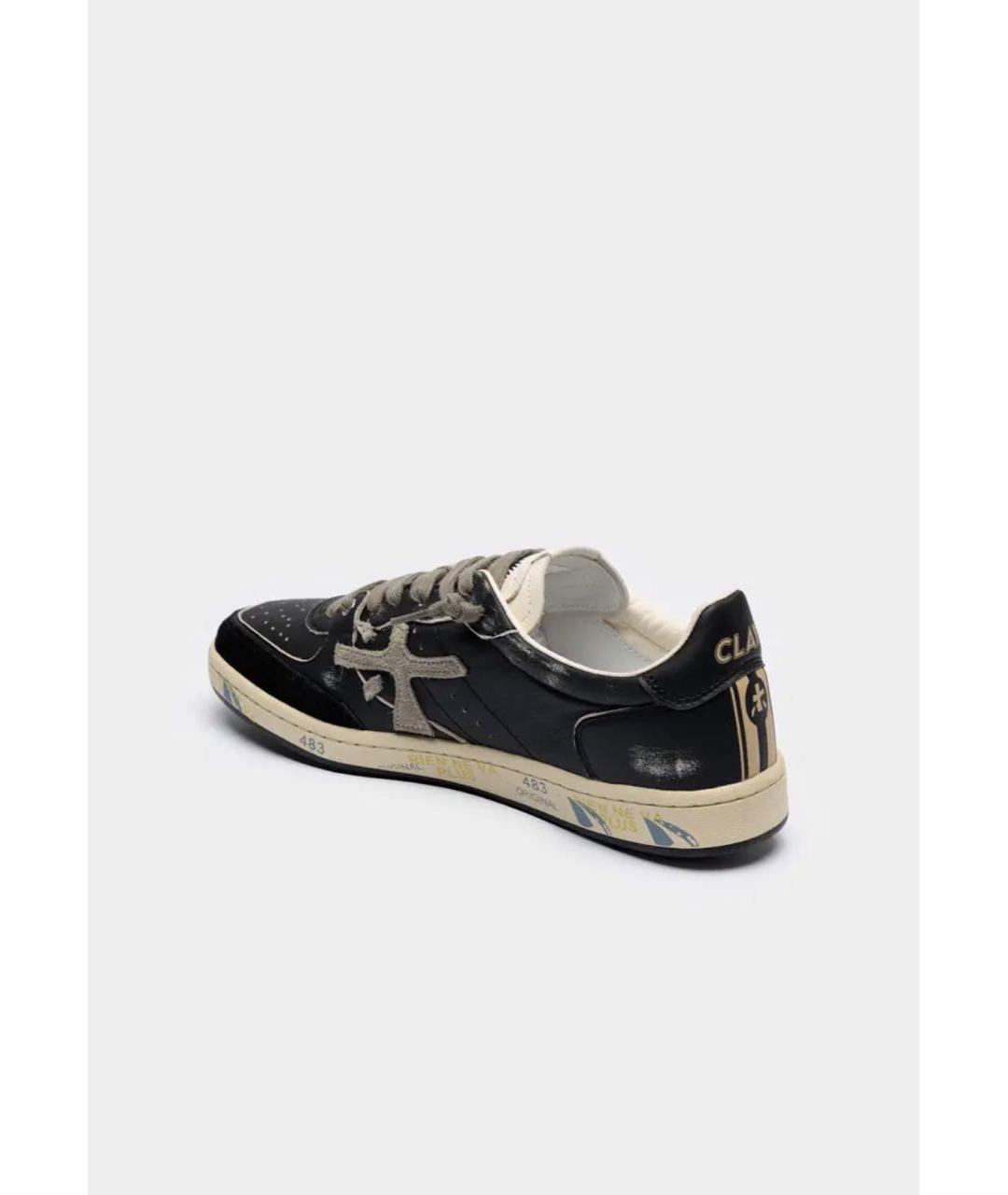 PREMIATA Черные кожаные низкие кроссовки / кеды, фото 3