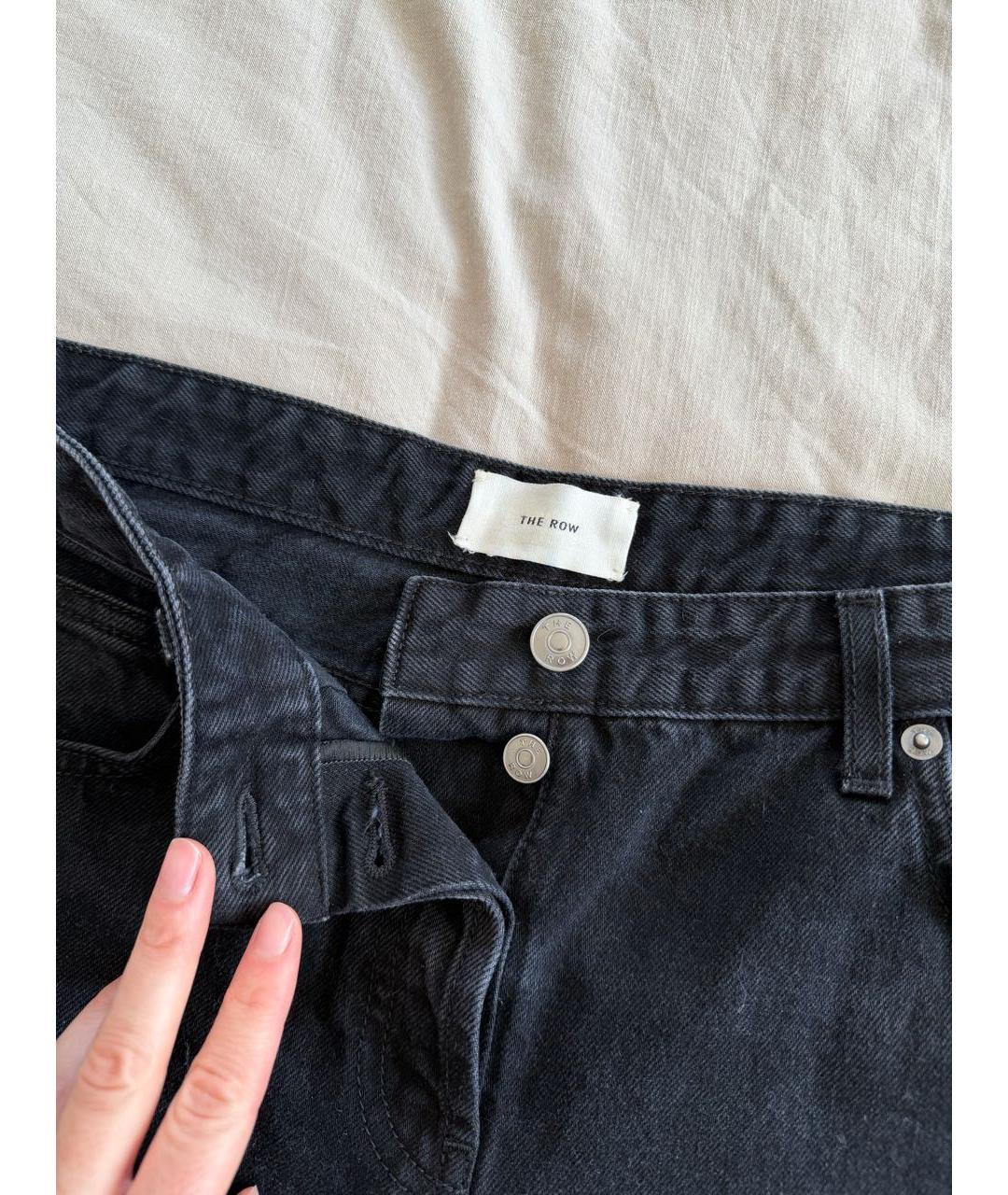 THE ROW Антрацитовые хлопковые прямые джинсы, фото 3