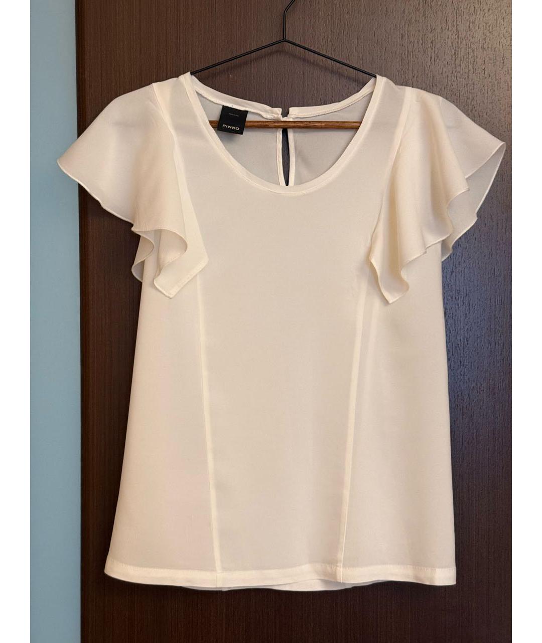 PINKO Белая вискозная блузы, фото 7