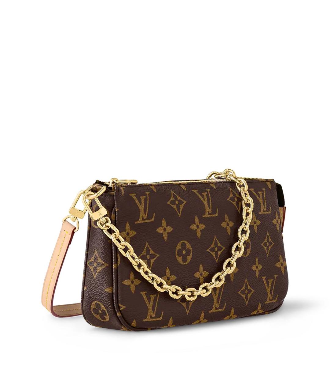 LOUIS VUITTON Коричневая кожаная сумка через плечо, фото 2