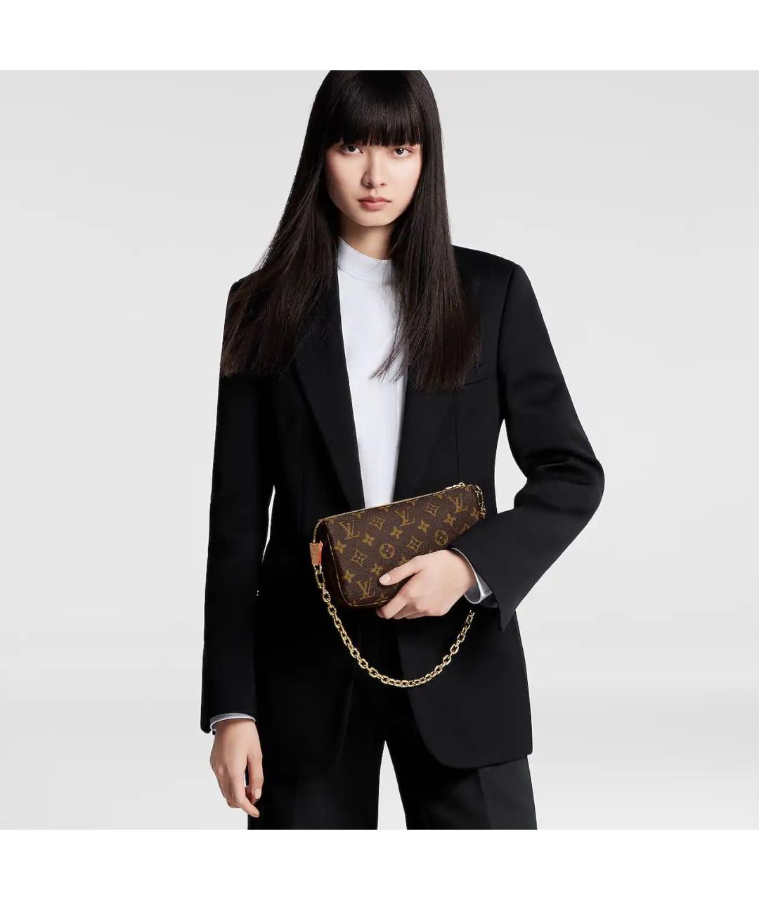 LOUIS VUITTON Коричневая кожаная сумка через плечо, фото 3