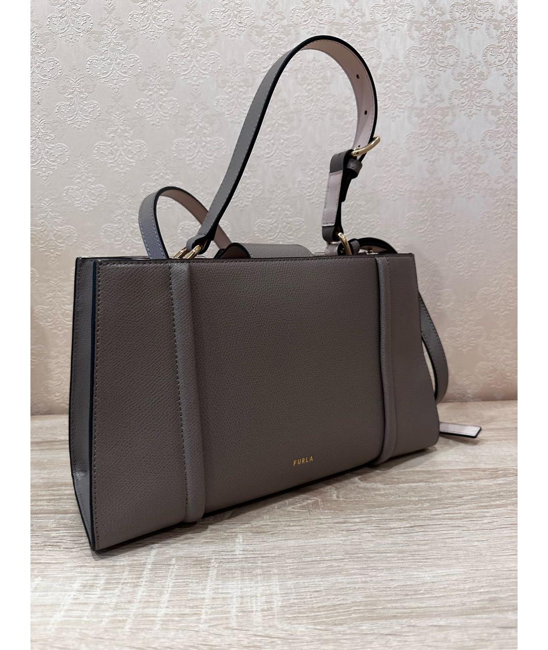 FURLA Серая кожаная сумка через плечо, фото 2