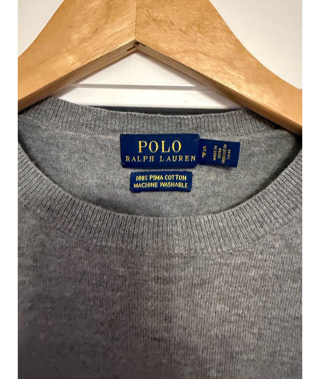 POLO RALPH LAUREN Серый хлопковый джемпер / свитер, фото 3