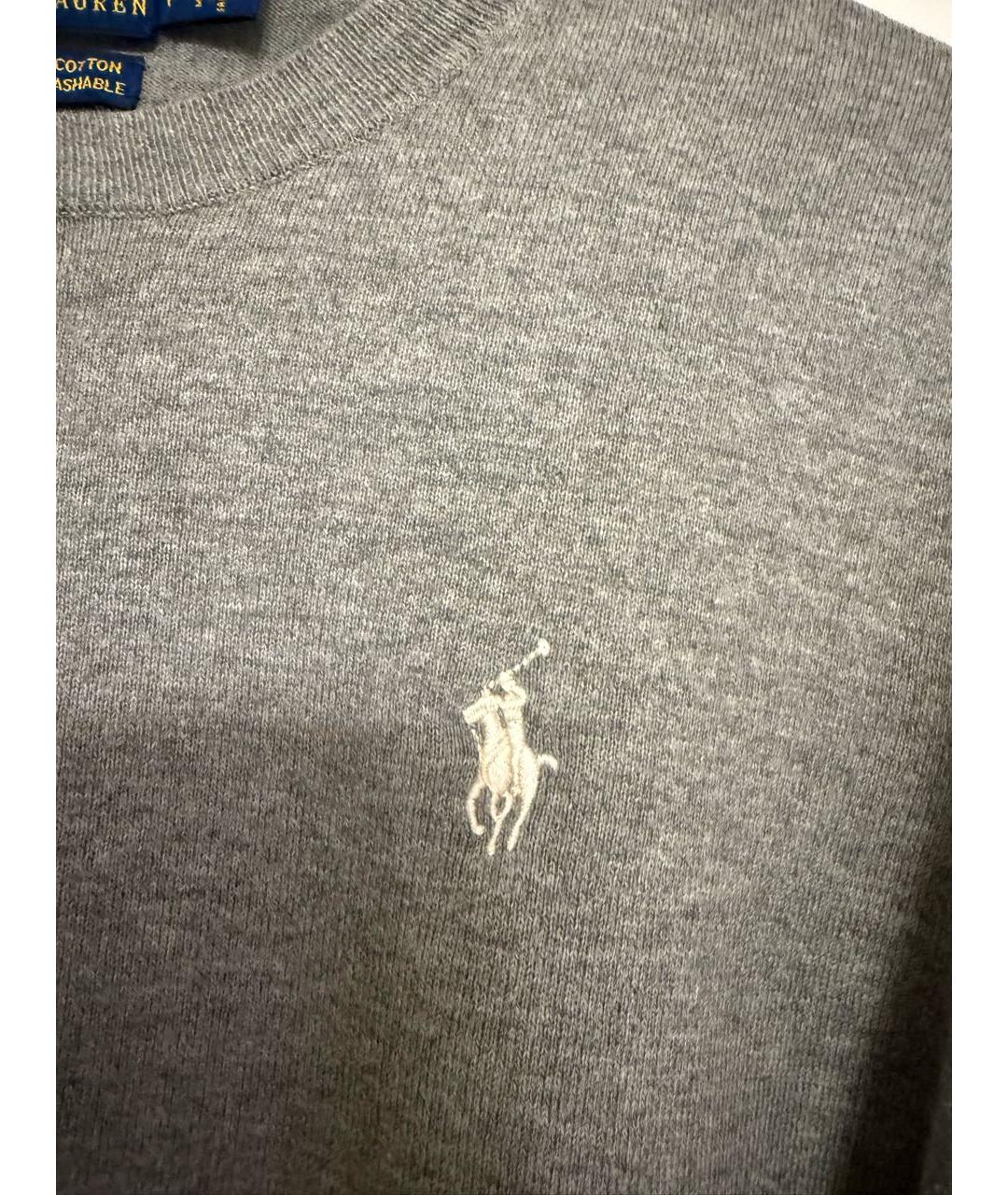 POLO RALPH LAUREN Серый хлопковый джемпер / свитер, фото 4