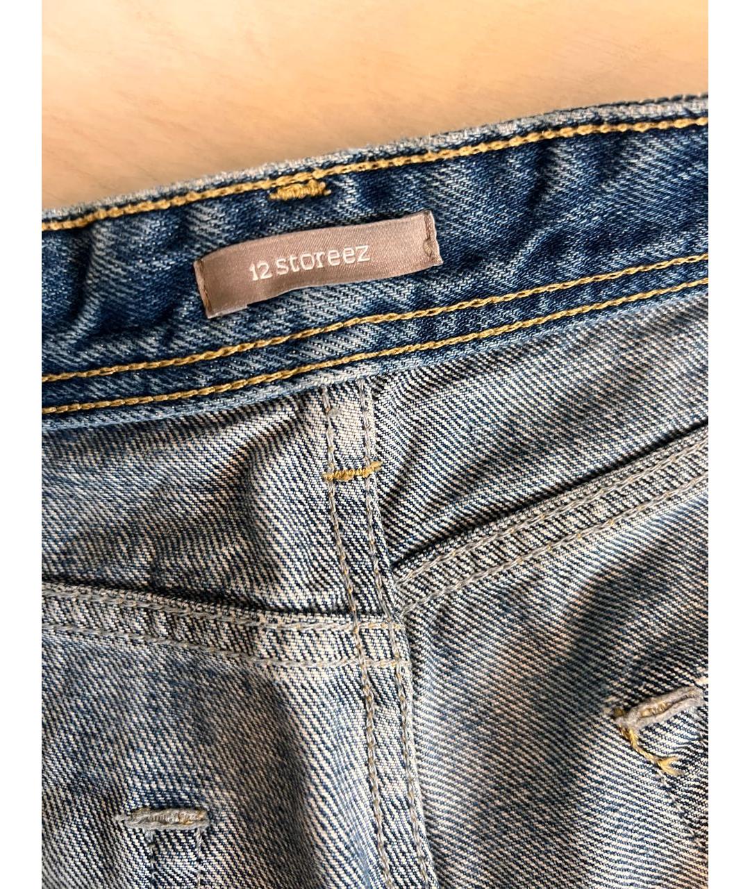 12 STOREEZ Синие хлопковые джинсы скинни, фото 5