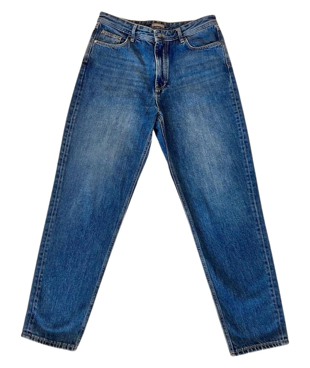 12 STOREEZ Синие хлопковые джинсы скинни, фото 1