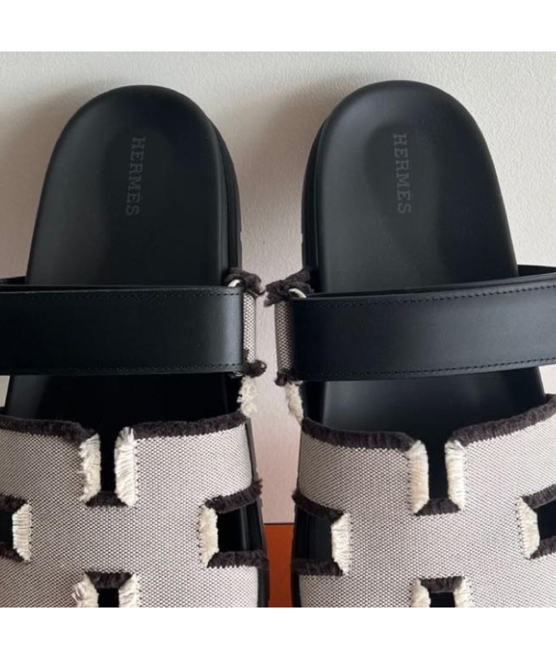 HERMES Черные мюли, фото 4