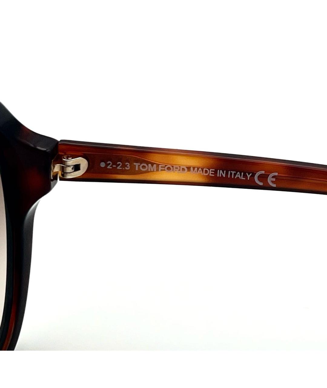 TOM FORD Коричневые пластиковые солнцезащитные очки, фото 7