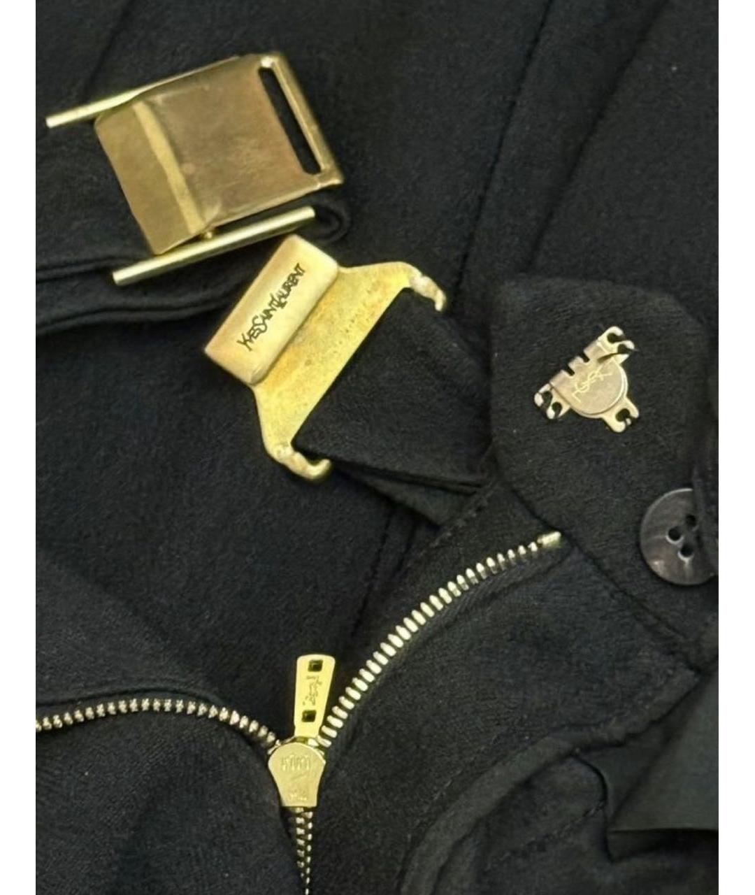 SAINT LAURENT Черные вискозные брюки узкие, фото 4