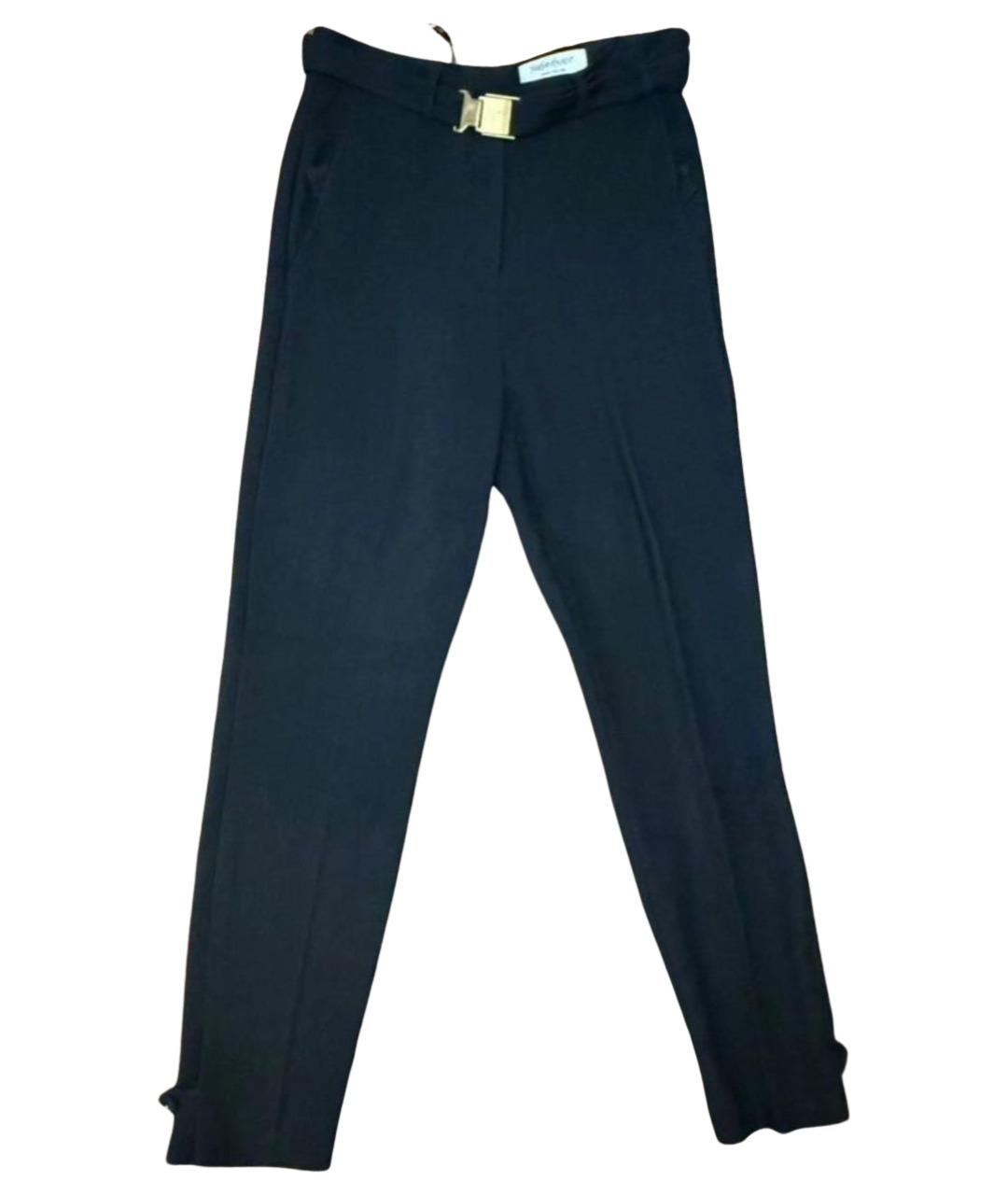 SAINT LAURENT Черные вискозные брюки узкие, фото 1