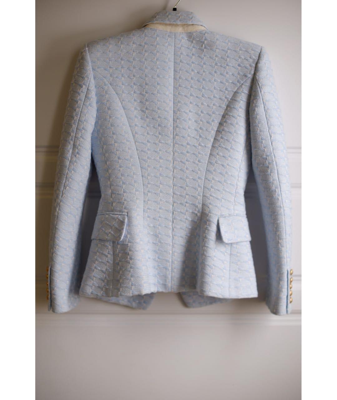 BALMAIN Голубой хлопковый жакет/пиджак, фото 2