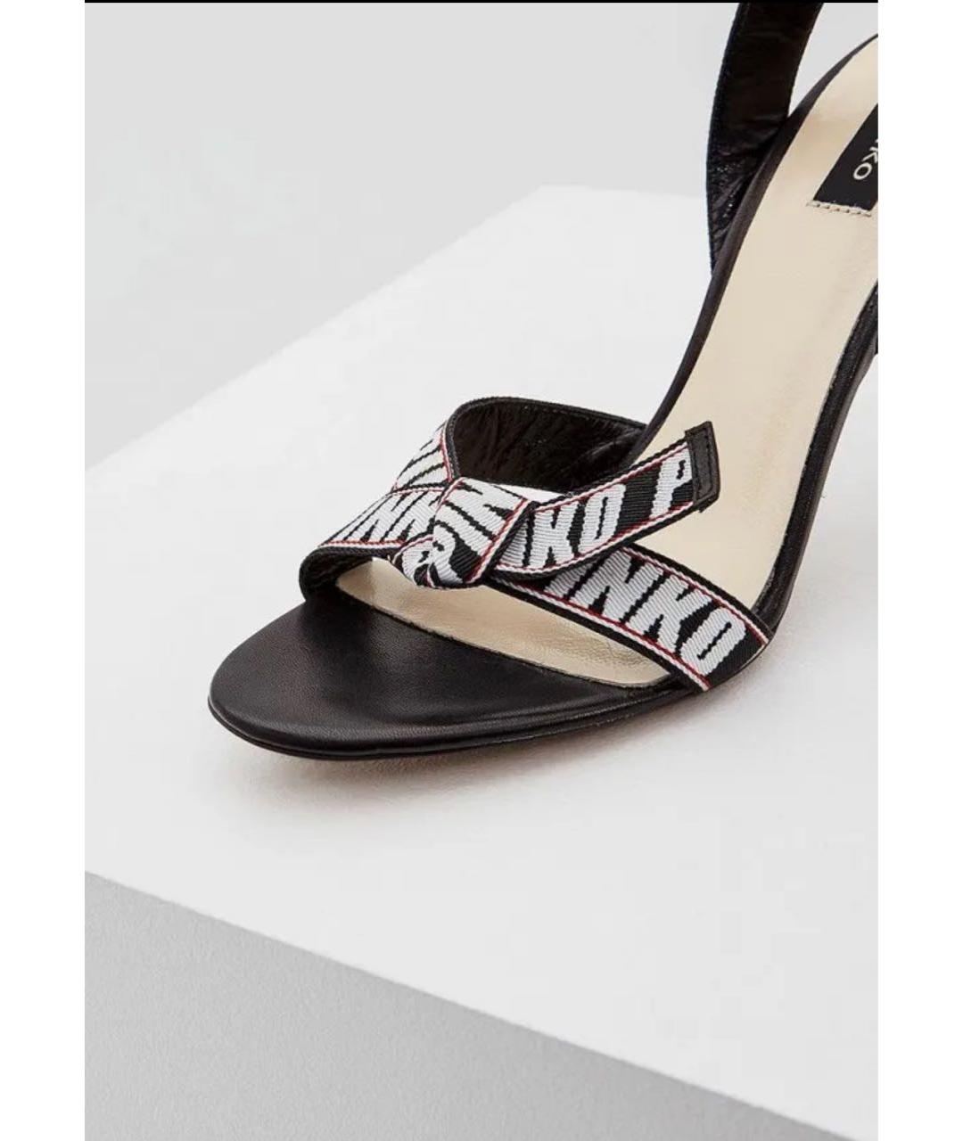 PINKO Черные кожаные босоножки, фото 3