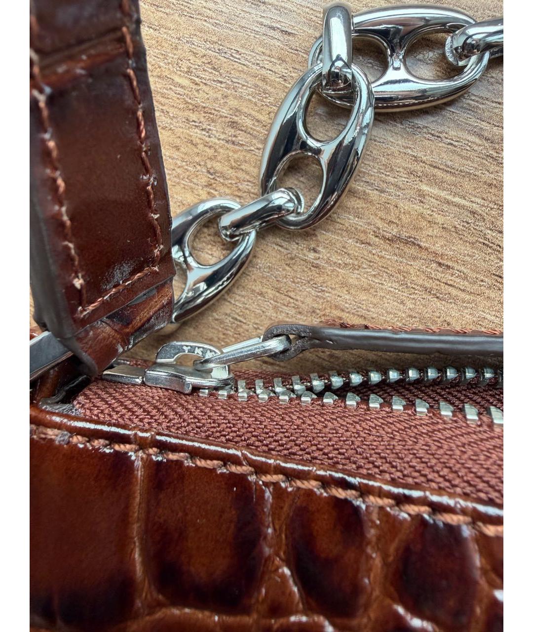 BY FAR Коричневая кожаная сумка через плечо, фото 5