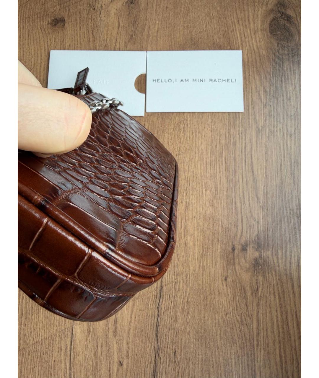 BY FAR Коричневая кожаная сумка через плечо, фото 4