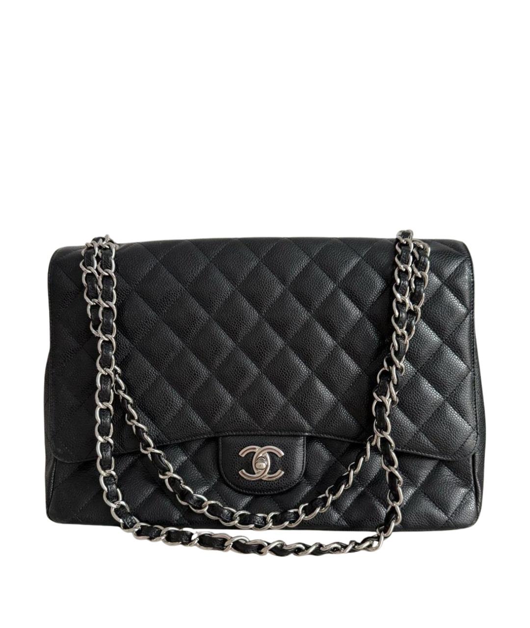 CHANEL Черная кожаная сумка с короткими ручками, фото 1