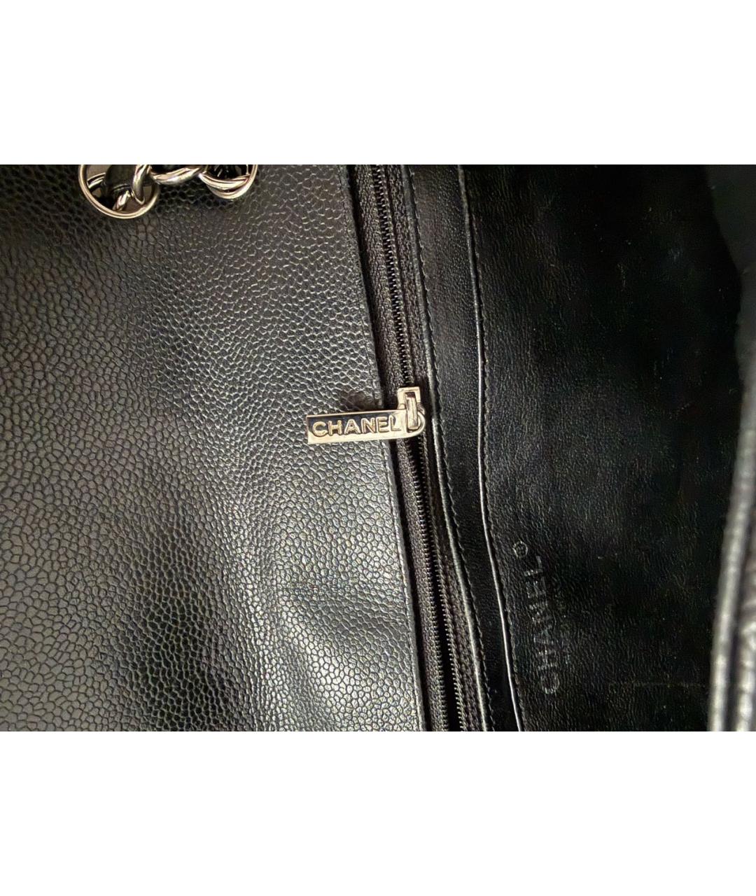 CHANEL Черная кожаная сумка с короткими ручками, фото 7