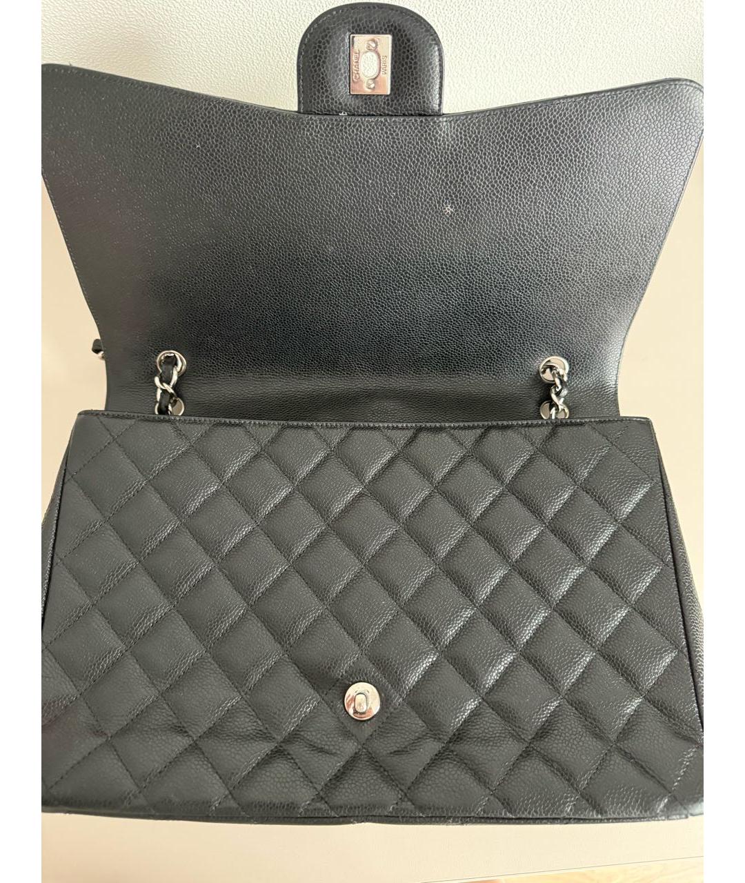 CHANEL Черная кожаная сумка с короткими ручками, фото 8