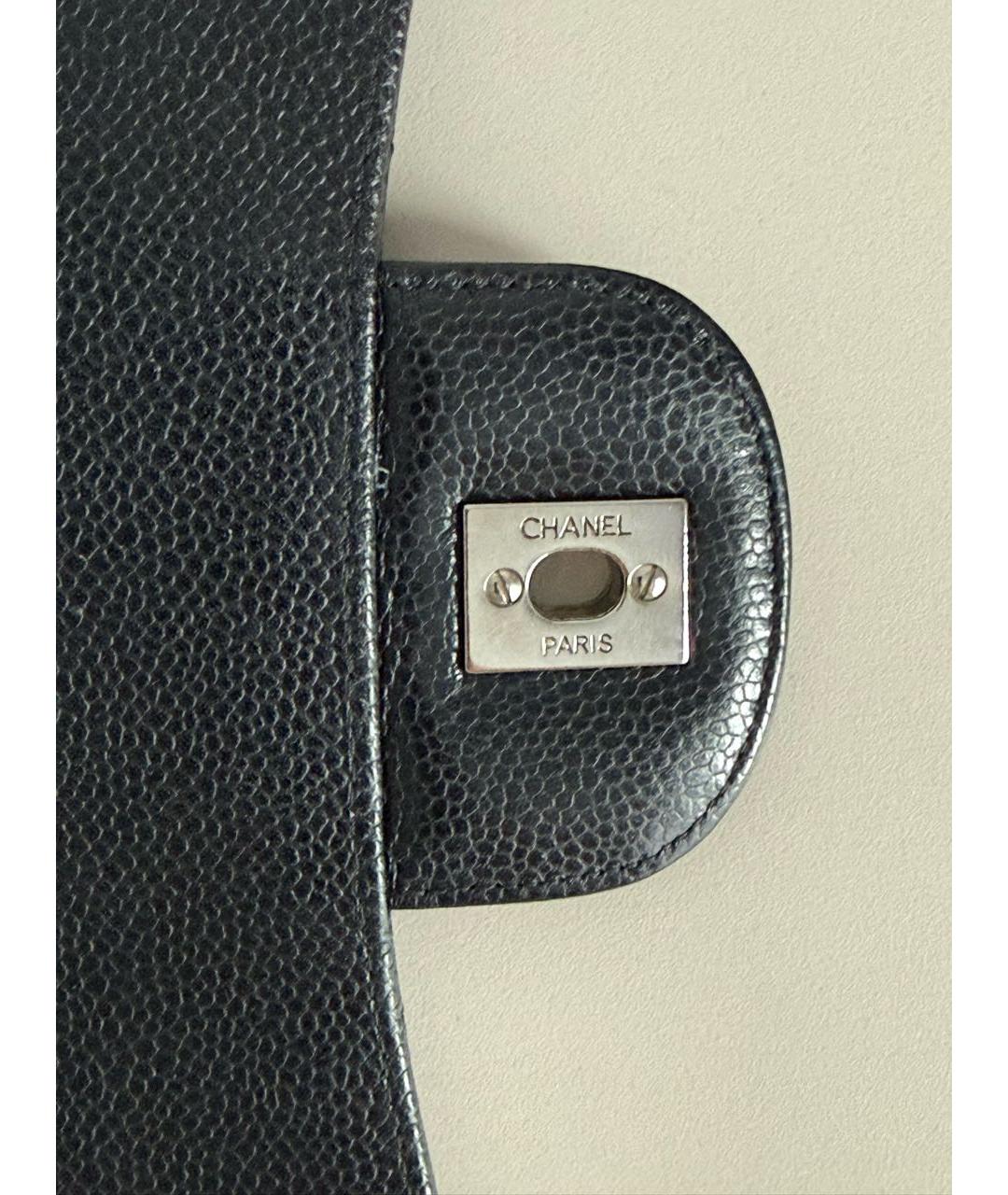 CHANEL Черная кожаная сумка с короткими ручками, фото 5