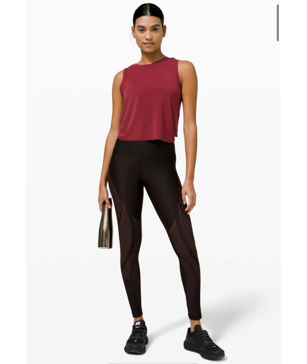 Lululemon Черные полиэстеровые леггинсы и велосипедки, фото 8