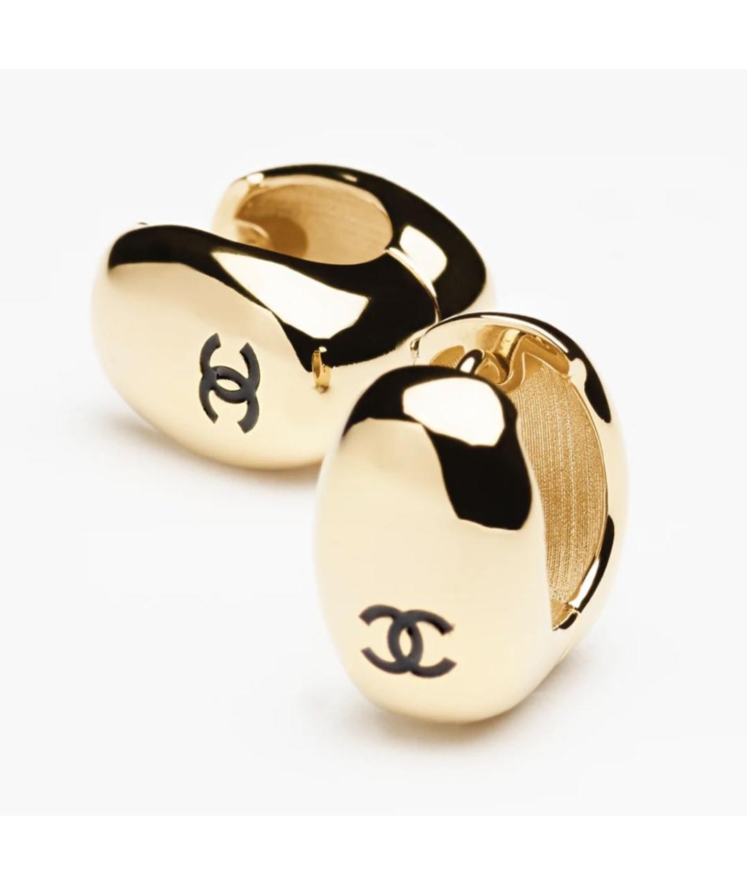 CHANEL Золотые металлические серьги, фото 2