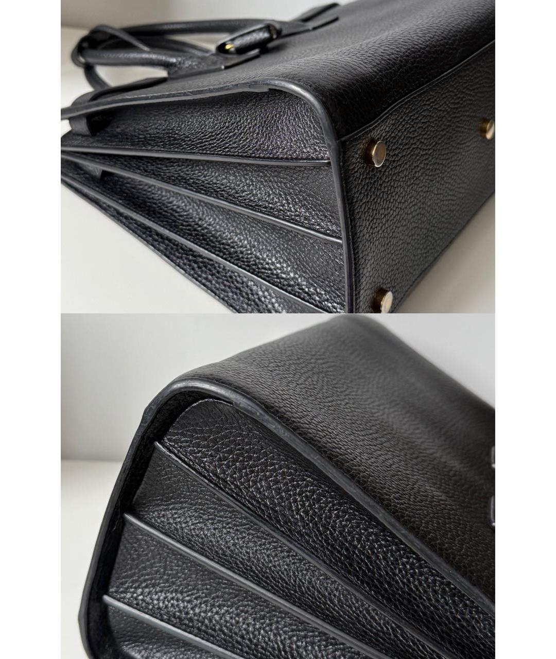 SAINT LAURENT Черная кожаная сумка тоут, фото 7