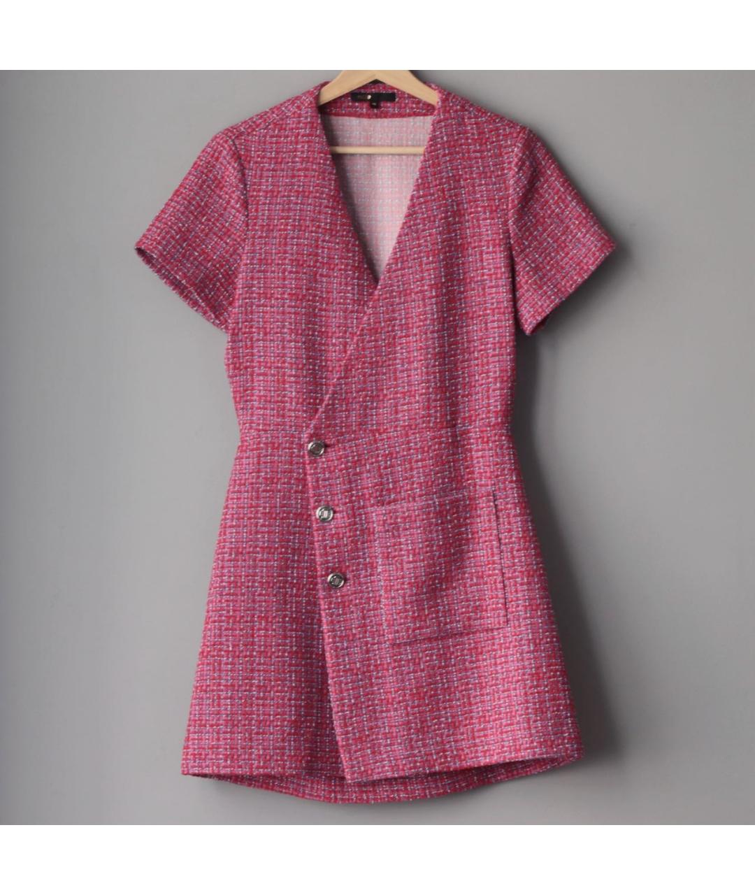 MAJE Розовое хлопковое повседневное платье, фото 2