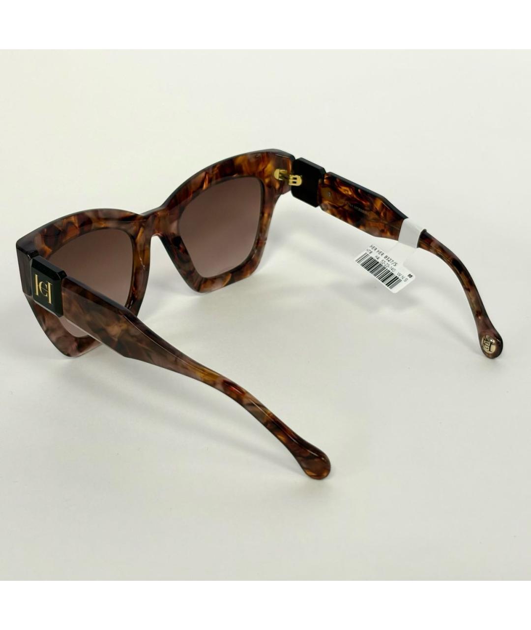 CAROLINA HERRERA Коричневые пластиковые солнцезащитные очки, фото 4