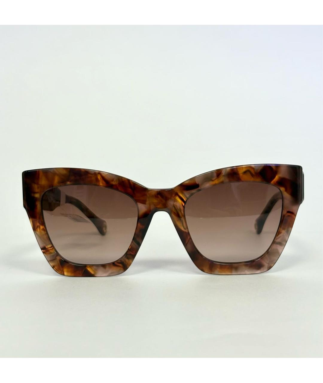 CAROLINA HERRERA Коричневые пластиковые солнцезащитные очки, фото 7