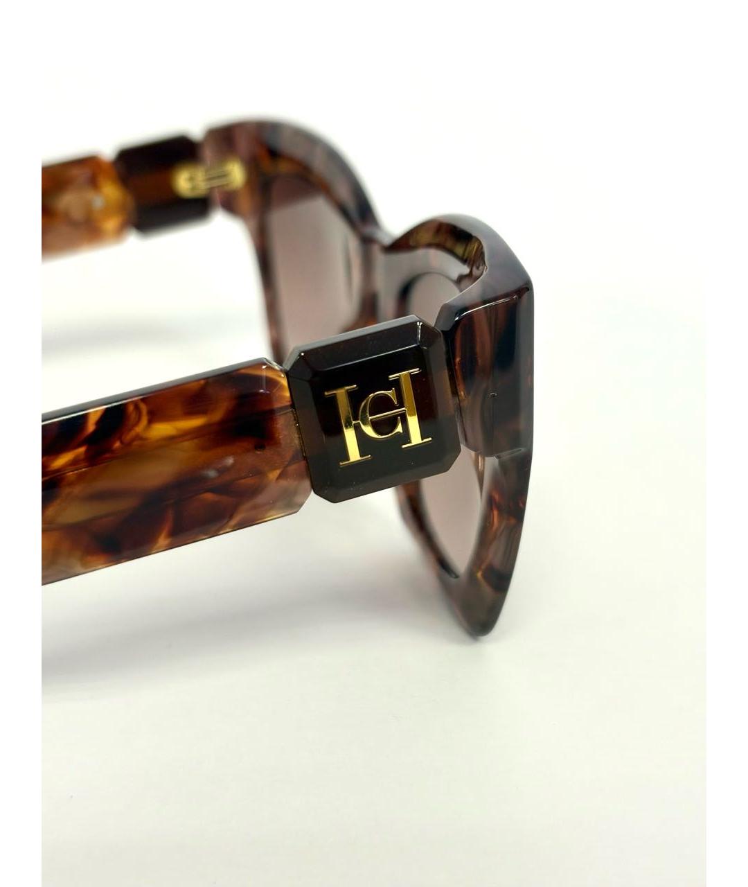 CAROLINA HERRERA Коричневые пластиковые солнцезащитные очки, фото 5