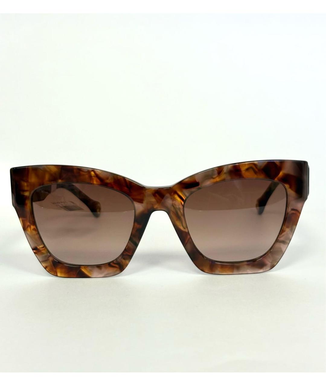 CAROLINA HERRERA Коричневые пластиковые солнцезащитные очки, фото 2