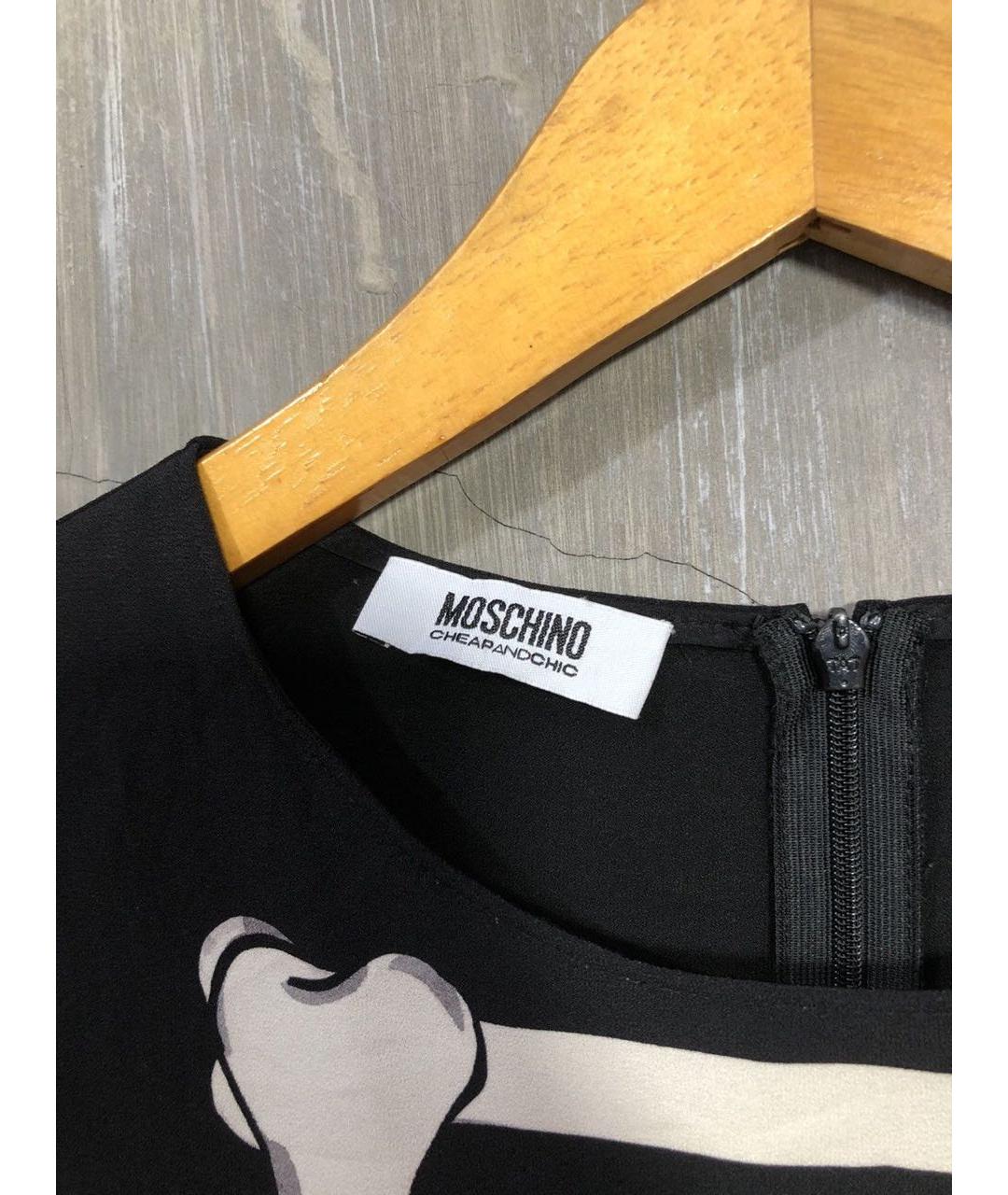 MOSCHINO Черная полиэстеровая майка, фото 3