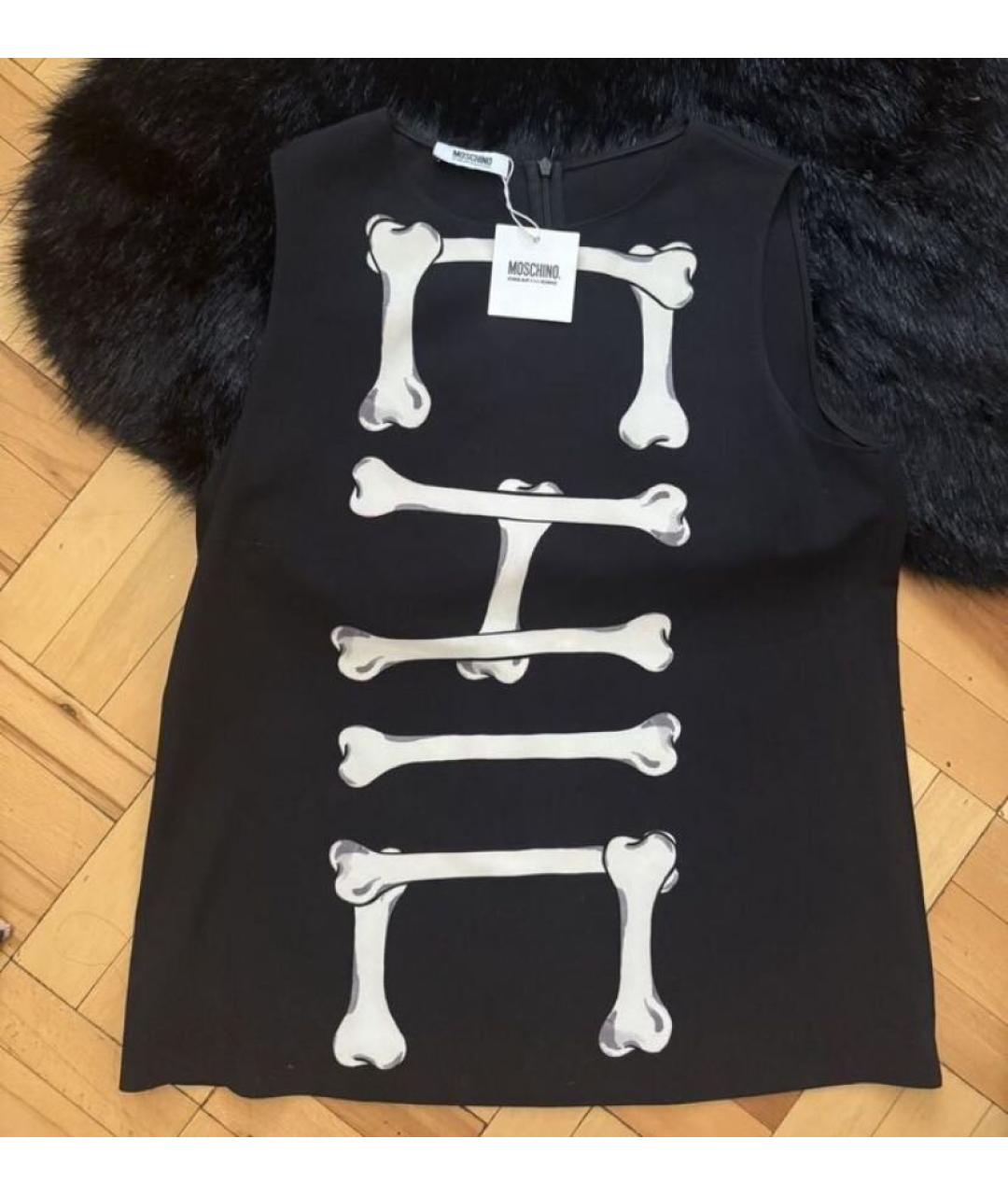 MOSCHINO Черная полиэстеровая майка, фото 6