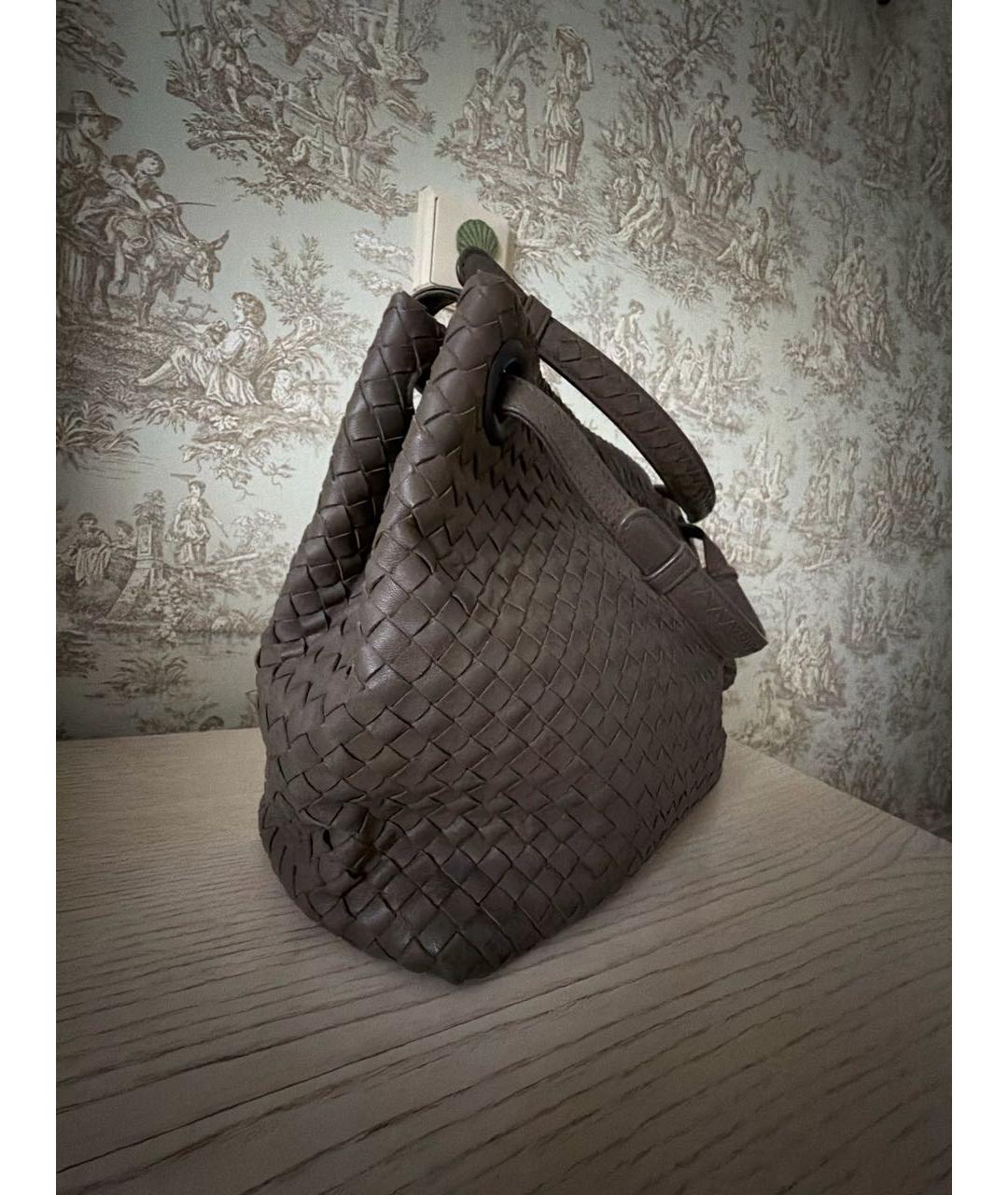 BOTTEGA VENETA Коричневая кожаная сумка тоут, фото 2