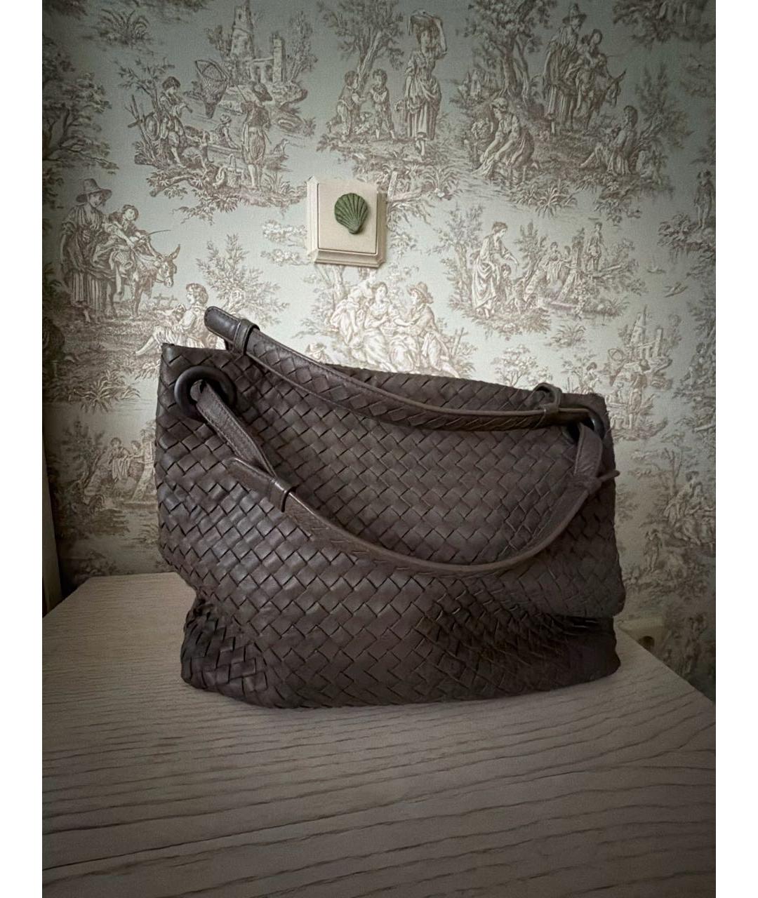 BOTTEGA VENETA Коричневая кожаная сумка тоут, фото 3