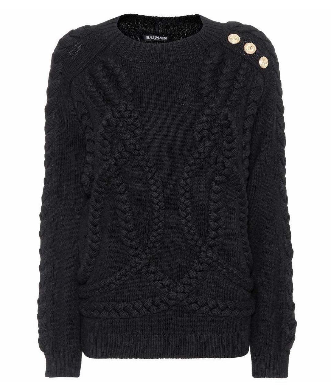 BALMAIN Черный шерстяной джемпер / свитер, фото 9