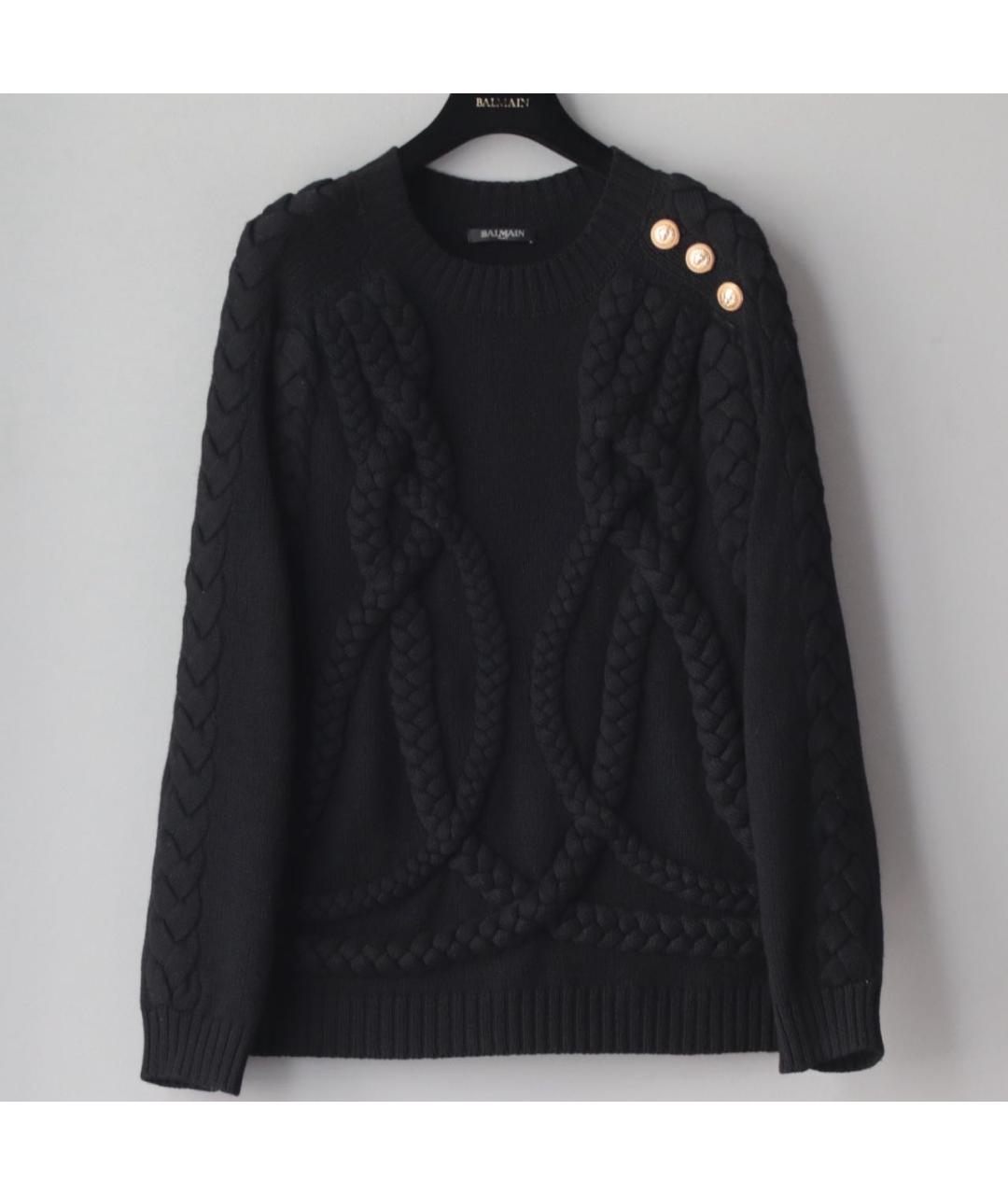 BALMAIN Черный шерстяной джемпер / свитер, фото 2