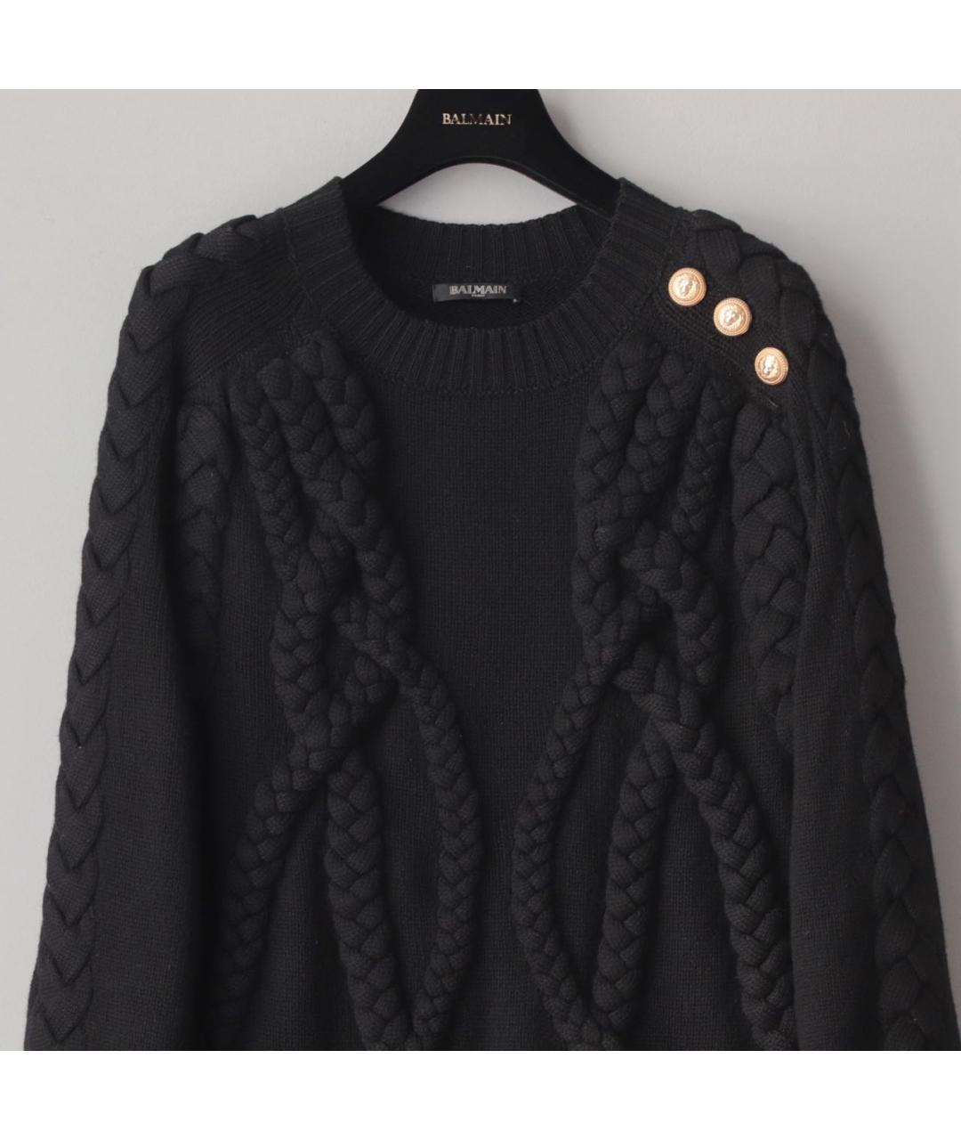 BALMAIN Черный шерстяной джемпер / свитер, фото 5