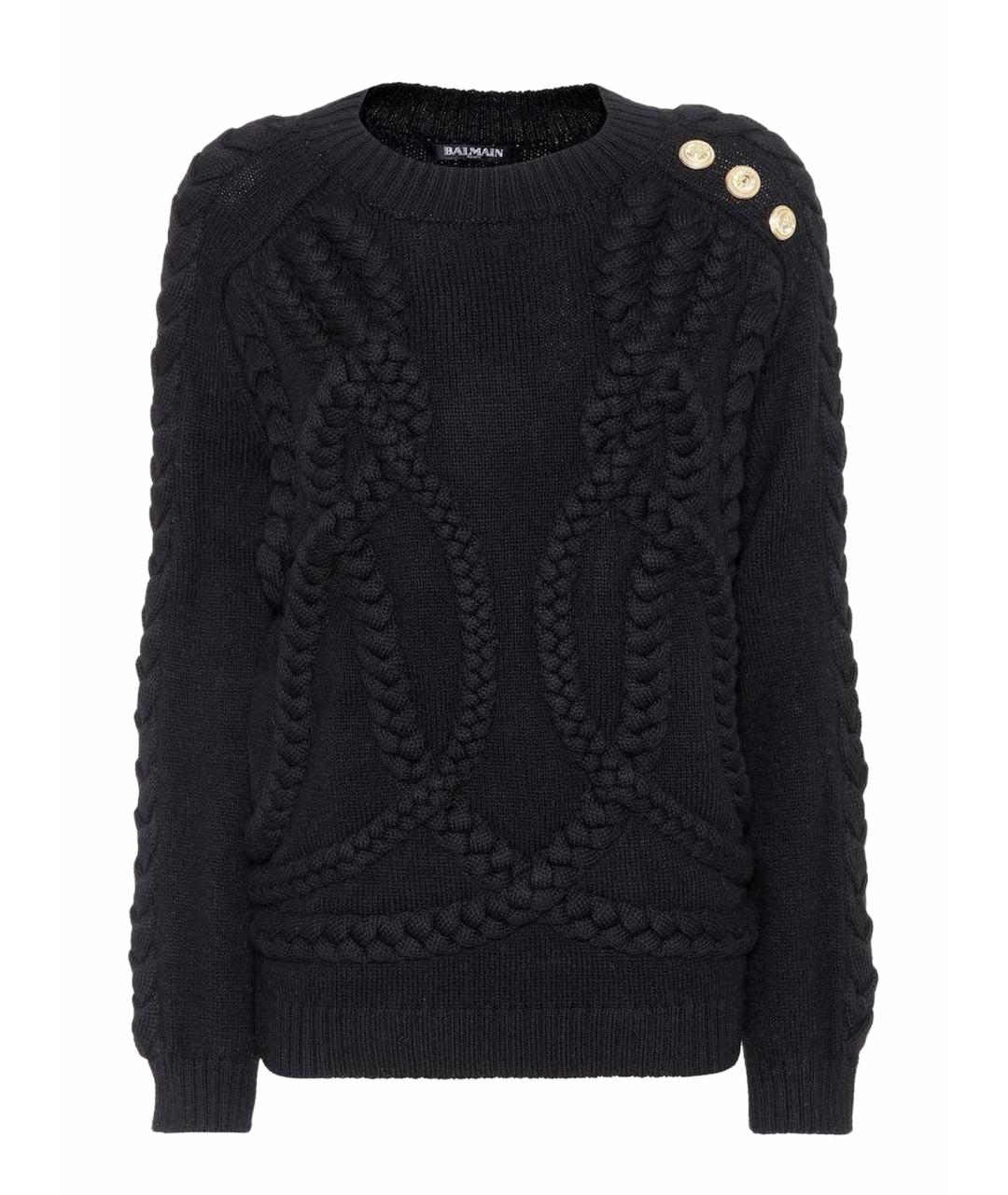 BALMAIN Черный шерстяной джемпер / свитер, фото 1